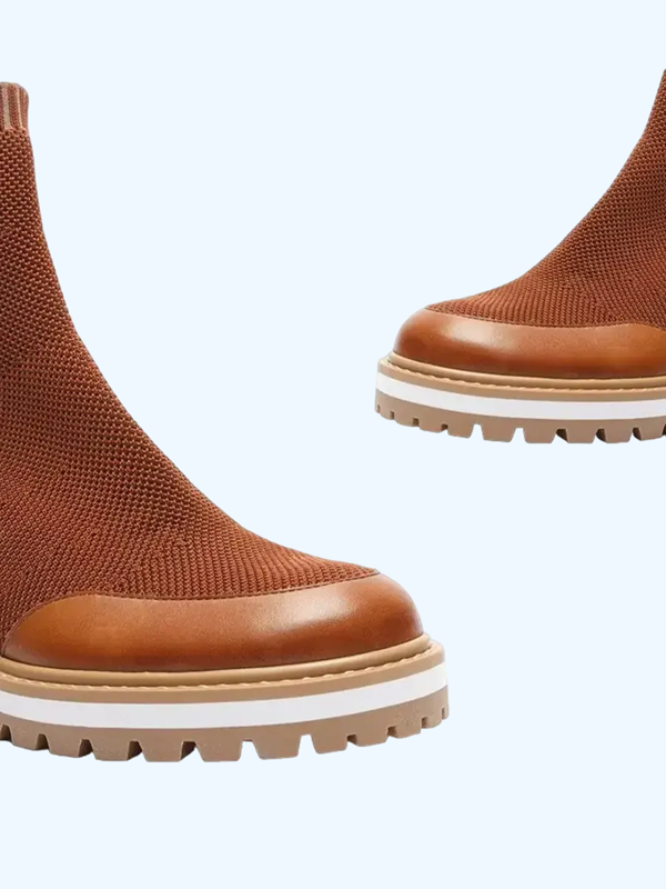 Bota Salto Baixo Tratorada Knit Conforto e Estilo para Seus Pés Bota